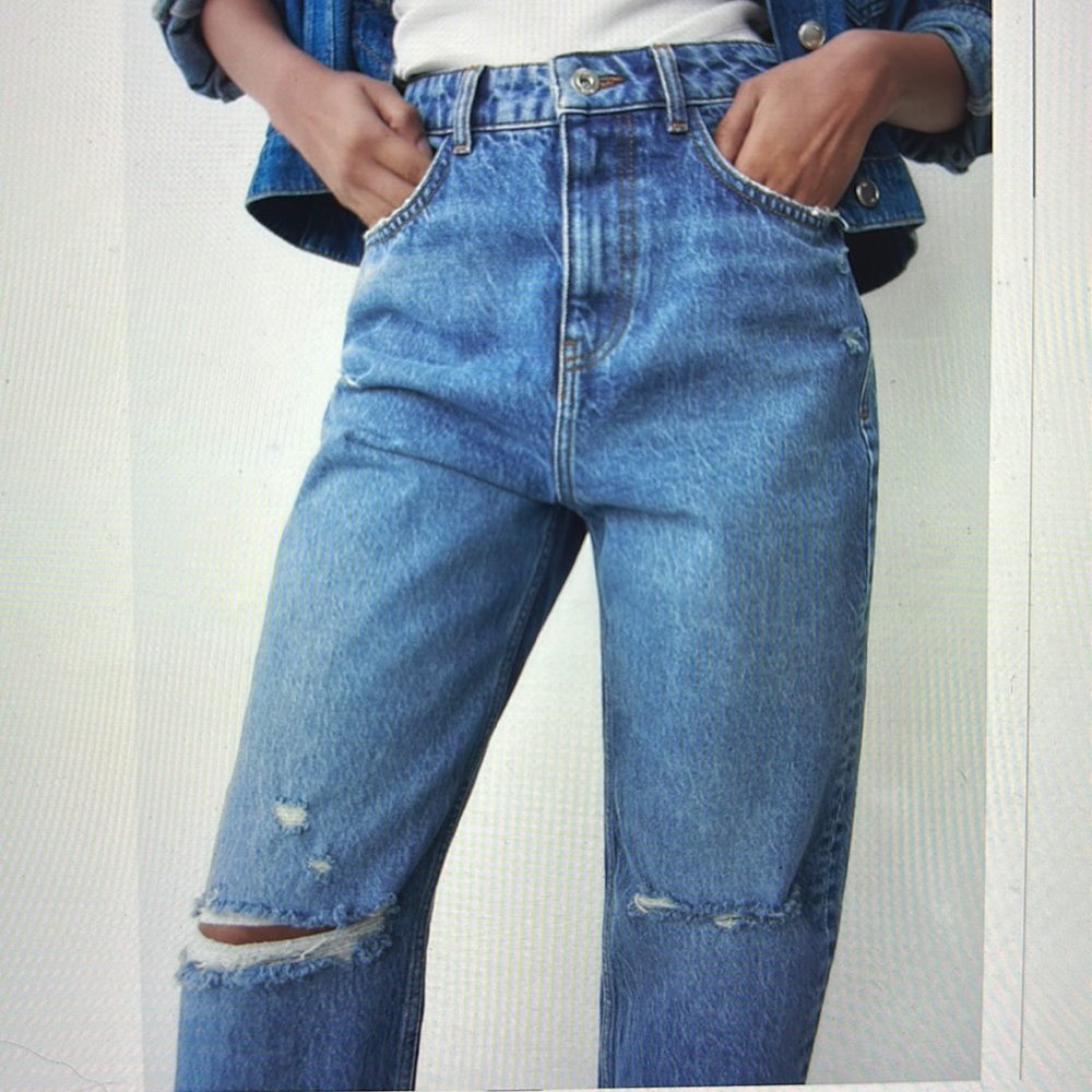 Zara Mom Fit High Rise Ankle Jean
